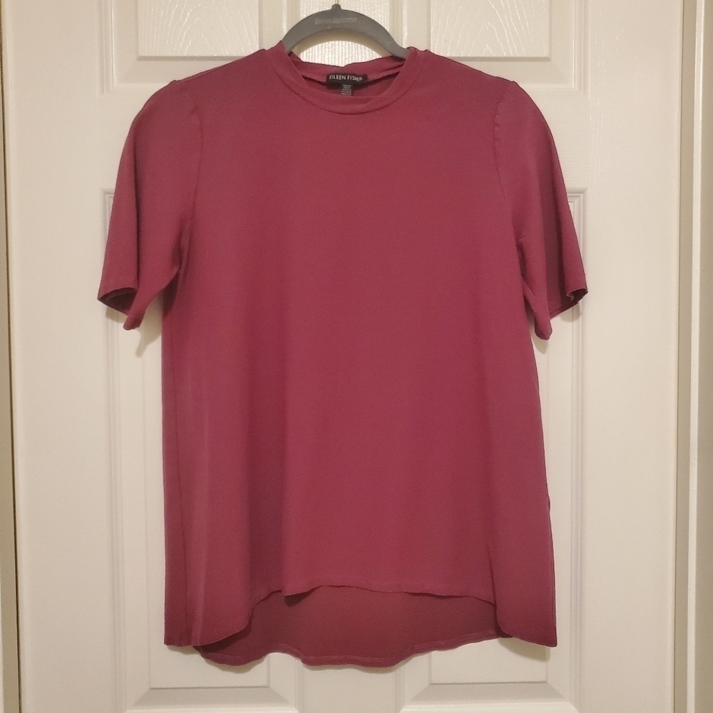 Eileen Fisher Crew Neck Short Sleeve Top Sz Small
